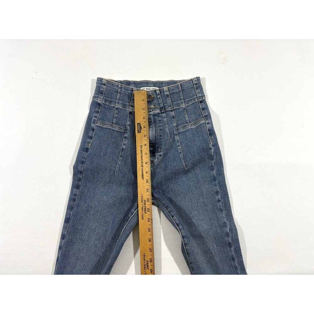 We The Free People Jayde Flare High Rise Denim Blue Jeans Stretch Boho Sz 28 - Picture 4 of 12